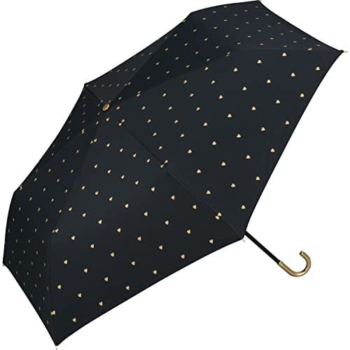 Wpc. Sonnenschirm, goldfarben, kleine Herzen, Mini-Schild, 100 % Schutz vor UV-Strahlen, schützt vor UV-Strahlen, schützt vor Regen, Sonnenschein, faltbarer Sonnenschirm, leicht, Pendeln zur Arbeit