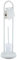 Relaxdays Toilet Roll Holder and Brush Set, Stainless Steel, HxD 79 x 22 cm, Freestanding Bathroom Paper Stand, White, Foam, Plastic