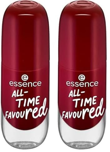 essence gel nail colour, Nagellack, Nr. 14, Rot, langanhaltend, Expressergebnis, schnelltrocknend, glänzend, acetonfrei, vegan, ohne Mikroplastikpartikel, ohne Konservierungsstoffe, 2er Pack (8ml)