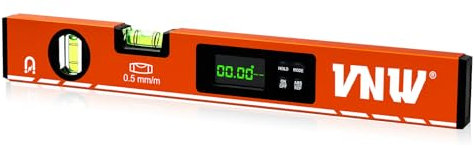 Digitale Wasserwaage mit LCD-Display, 40,6 cm (16 Zoll), Blasenbeleuchtungsfunktion, Mehrzweck: magnetische Torpedo-Wasserwaage, Winkelfinder 0–90° & 0–180° Bereich, Nivellierwerkzeug für Holzarbeiten