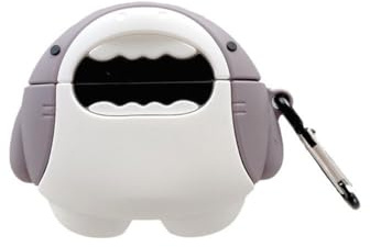 eglixu Schutzhülle für AirPods Pro 3 (Version 2025), niedliches Cartoon-Design, kreatives pinkes Schweine-Hai-Design, Silikon, stoßfest, AirPods Pro 3. Generation, für Mädchen und Jungen (Hai)