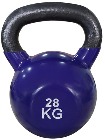 Sport-Thieme Kettlebell Vinyl | Kugelhantel, Gewichtskugel aus Gusseisen mit Soft-Vinyloberfläche | In acht Gewichtsvarianten: 4-24 kg | Markenqualität