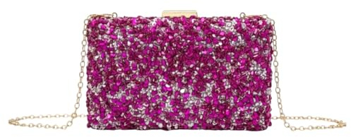 MODELISA - Bolso Clutch Cartera De Mano Cadena De Hombro Piedras Boda Noche Evento Mujer