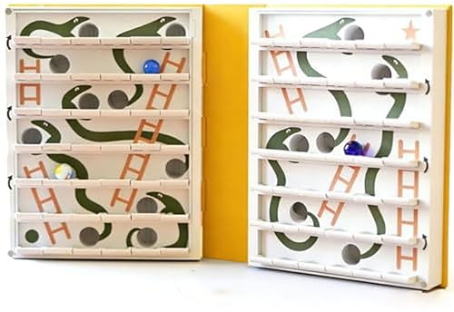 Playbook'd Snakes and Ladders Juego de Mesa, toboganes y escaleras, Juego emergente 3D con Mecanismo de Serpiente Incorporado, Juegos de Mesa de estantería Oculta, Juegos de Mesa (Yellow)