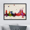 Nacnic Poster von Stadt Barcelona. Horizont Design der spanischen Städte im Aquarell Stil. Größe A3.