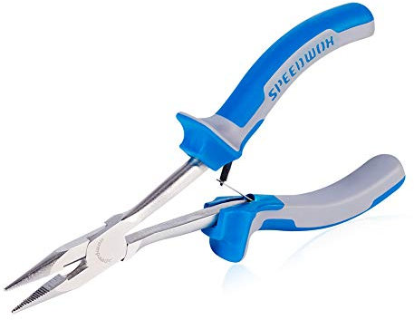 SPEEDWOX Long Reach Long Nose Pliers 6 Inches Mini Wire Cutter Side Cutting Slim Precision Fine Pliers for Hard to Reach Narrow Spaces Serrated Jaws High Leverage Reduce Efforts Non-Slip Handles