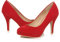 AJVANI high mid Heel Smart Work Evening Party Platform Court Shoes Pumps Size 4 37 Red Suede