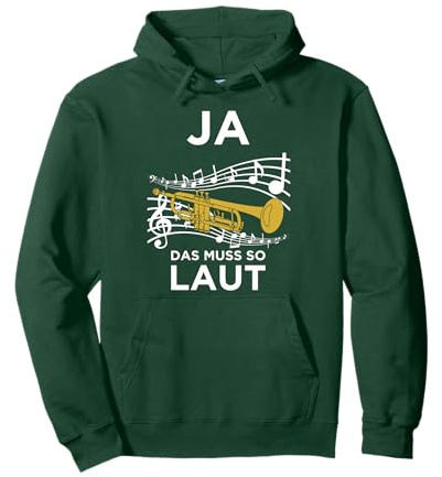 Ja das Muss so Laut Trompeter Trompete Blasmusik Design Pullover Hoodie