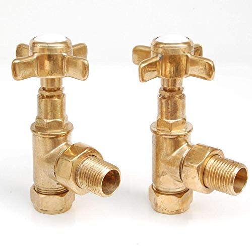 Westminster Traditional Manual Cross-Head Radiator and Towel Rail Valves (Un-Lacquered Brass)