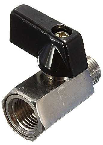 Senmubery Chrome Brass 1/4inch Bsp Ball Valve Threads Tap Male to Female Air Compressor Hose