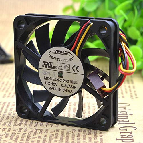 cooling fan EVERFLOW R126010BU,Server Cooler Fan EVERFLOW R126010BU 12V 0.35A, Computer CPU Cooler Cooling Fan for 60x60x10mm 3Pin