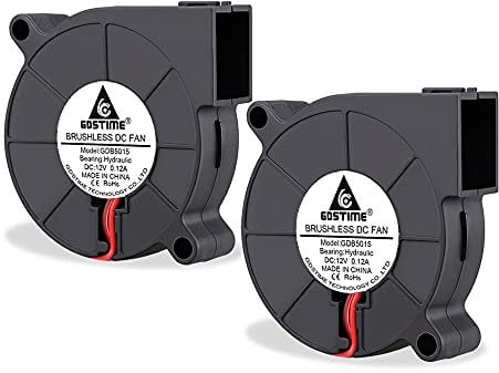 GDSTIME 5015 Gebläse Lüfter 50 x 15mm 12V Turbinen Turbo 50mm Kühlung Ventilator 4500 U/min 5CM Radial Lüfter 2 Stück