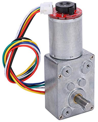 Moteur de réducteur, réducteur d'engrenage à vis sans fin de moteur à engrenages avec encodeur 20-60RMP Moteurs à courant continu à brosse Dispositifs électroniques JGY371(DC12V 20RPM)