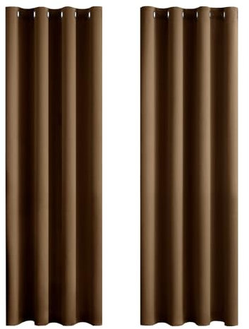 MIULEE Vorhänge Braun Blickdicht mit Ösen, Schöner Weicher Verdunklungsvorhänge zum Verdunkeln von Räumen, 2er Set Gardinen Abdunkelnd Schlafzimmer Wohnzimmer Thermovorhang Kälteschutz 140X225 cm
