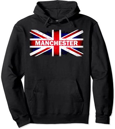 Manchester England Great Britain British Flag Gift Souvenir Pullover Hoodie