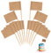 VEGCOO 200 Pcs Blank Toothpick Flags, Cocktail Sticks Mini Food Labels Flags for Party Food, Cupcake Toppers, Cheese Labels, Fruit Salad, Baby Shower Names, Pub BBQ Party Supplies (Brown)