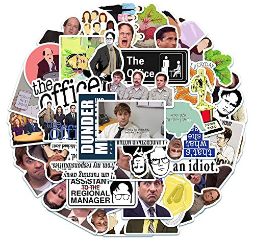 100 Stück The Office Aufkleber für Laptop Handyhülle Wasserflaschen Skateboard Fahrrad Motorrad Helm Auto Stoßstange Dekoration,Vinyl Wasserdicht TV Show Aufkleber für Teenager und Erwachsene