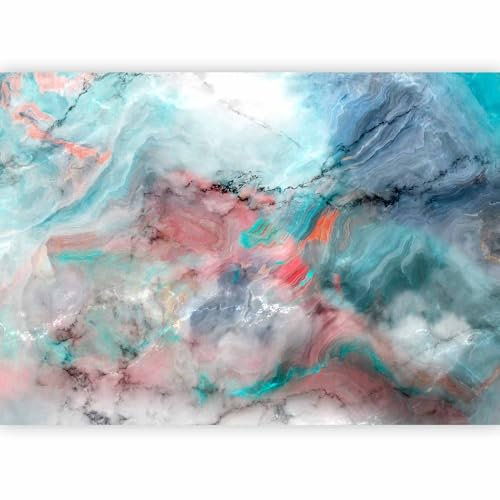 murando - Photo Wallpaper Stone Wall 350x256 cm / 138x97 - Non-Woven Premium Art Print Fleece Wall Mural Decoration Poster Picture Design Modern - Abstract Marble 3D Effect Colorful a-C-10064-a-a