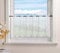 Delien Voile Bistrogardinen für Küche Transparente Scheibengardine Landhaus Kurz Gardine Modern »Blumenzweig« Stores Schals Bestickt Vorhang mit Tunnelzug BxH 120x45cm,Weiß