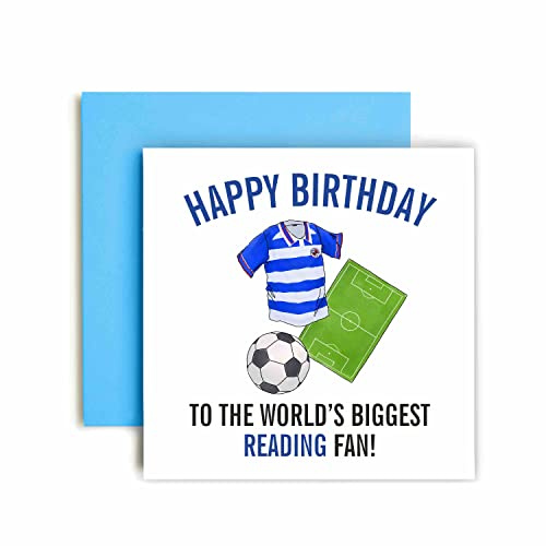 Huxters Fußballkarten für Lesefans - Happy Birthday Karte für Vater, Ehemann, Opa, Bruder, Sohn - Männer Geburtstagskarte für ihn - Fußball-Themen-Illustrationen 14,8 cm (Lesung)