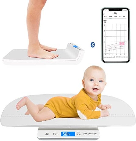 Digitale Babywaage Bluetooth, Kleinkindwaage, Multifunktions-Waage für Haustiere und Kleinkinder in Pfund und Unzen, Baby-Gewichtswaage mit Baby Fit App