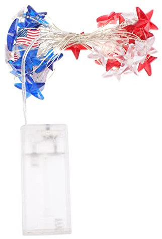 OSALADI Unabhängigkeitstag Betriebene Lichterketten für Den Außenbereich Festliche Dekoration für Die Party Zu Hause
