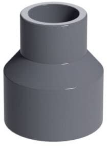Reducing Bush Connector PVC Metric Plumbing Fittings Pipe Tubing Connectors for Aquarium Fish Tank Pond Solvent Weld Plumbing (Reducing Connector, 50mm to 25mm)