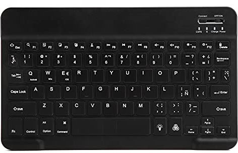 Zunate Clavier Bluetooth sans Fil, Portable Ultra-Mince Ergonomique, 5 Millions de Clics, QWERTY, Clavier à Capuchon Carré Rétro-éclairé RVB 10 Pouces, pour Tablette et Téléphone (Espagnol)