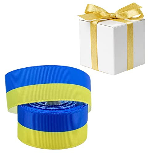 Cinta de Ucrania para manualidades, cinta de grogrén de la bandera ucraniana, cinta de grogrén para lazos para el pelo, diadema, pulsera, suministros de manualidades por defecto
