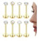 Morfetto 16G G23 Titan Tragus Labret Piercing Gold Lippenpiercing Ashley Medusa Piercing Lippe Ohrpiercing Zirkonia Stern Flat Piercing Ohr Knorpel Tragus Helix Piercings Titan 8mm