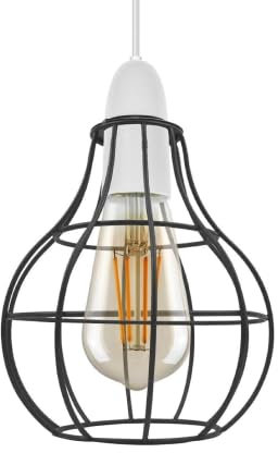 DC VOLTAGE Metal Wire Cage Ceiling Light Shade Easy Fit Lamp Shade, Ceiling Hanging Indoor Pendant Light Lampshade for Living Room, Bedroom, Restarurants (Black)