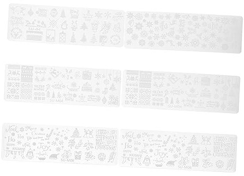 minkissy 12 Stück Weihnachten Nagelplatte Nagel Schönheit Werkzeug Nagel Stempel Kit Weihnachten Metall Nagel Stamping Schablone Weihnachten Nagel Stamping Platten Winter Nagel Bild Board Druck