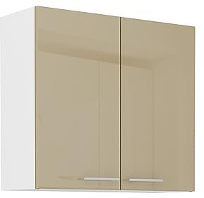 Küche Hängeschrank 80 Lara Cappuccino Hochglanz Küchenzeile Küchenblock