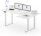 FLEXISPOT L Shape 4 Legs Electric Standing Desk 160 * 110cm Dual Motors Height Adjustable Sit Stand Home Office Workstation with Memory Smart Panel, Splice Board, White