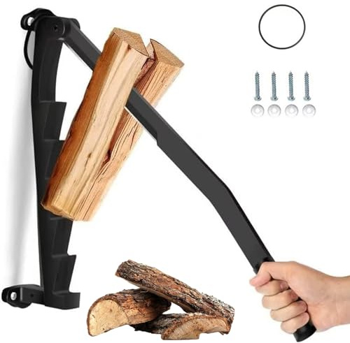 Kindling splitter Wall Mounted wood splitter, Hand Sturdy Firewood Cutter, Heavy Duty Firewood Log Splitter Crackers Wedge ( Size : Standard A )