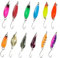 Cucchiaini Da Pesca Esche 12 Pezzi Esche Artificiali,Esche Da Pesca, Fishing Set,Esche Per La Pesca Alla Trota,Spoon Trout Area Per Trota, Persico,Luccio Spoon Kit Con Scatola