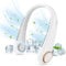 CNMTCCO Portable Neck Fan - Bladeless Free Mini Fan with 360° Airflow, USB Rechargeable Wearable Cooling Fan for Sports, Indoor and Outdoor Use (White)