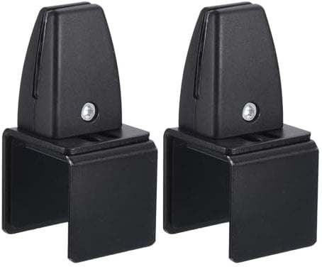 sourcing map Partition Support Bracket, 2pcs Adjustable Desk Divider Clamp Desk Privacy Panel Clamp for 3.5-9mm Thick, Black