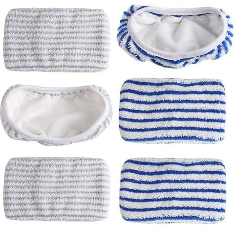 ANBOO 6 Pièces Serpillières Remplacement pour Rowenta Clean & Steam ZR005801/RY7/RY8, Chiffons en Microfibre, Tampon à Vadrouille Reutilisable pour Nettoyer et Frotter Les Sols
