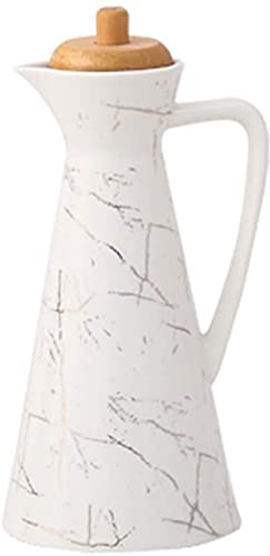GeRRiT Bottiglia per Olio d'oliva o Bottiglia di aceto, Bottiglia per Olio in Ceramica, Bottiglia Grande per Dispenser di Olio d'oliva con Tappo di Chiusura a Prova di perdite,