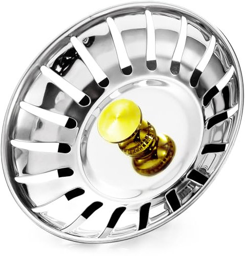 Kitchen Sink Strainer Drainer Plug, 78mm Thickened Stainless Steel Sink Plug Replacement Stopper, Easy to Use Kitchen Sink Plug for Kitchen and Bathroom Sinks Hole