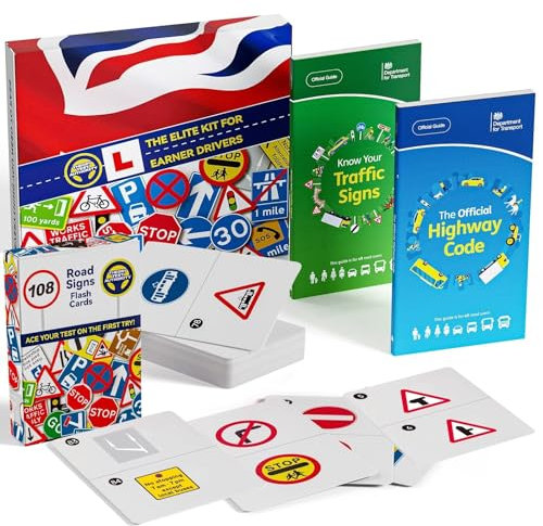 Driving Theory Test 2024 Authority Kit : Includs The Highway Code 2024 UK + Know Your Traffic Signs 2024 UK + 132 Road Signs Flash Cards. 16th, 17th, 18th Birthday Gifts for Teenage Girls & Boys