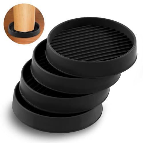 Rustark Lot de 4 patins ronds en caoutchouc antidérapant pour pieds de meubles - 75 mm - Pour lit, canapé, table, chaise