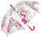 Idena 50115 - Regenschirm für Kinder aus transparentem Kunststoff mit Einhorn Motiv, Stockschirm mit manueller Öffnung, Durchmesser 83 cm und Länge ca. 66 cm