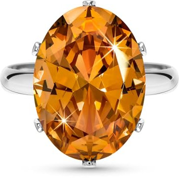Linawe Citrin Ringe Frauen Silber Schmuck Ring Verstellbar, Gelb Grosse Groessen Moissanite Diamant Fingerring Damen, Damenringe Jewelry Modeschmuck