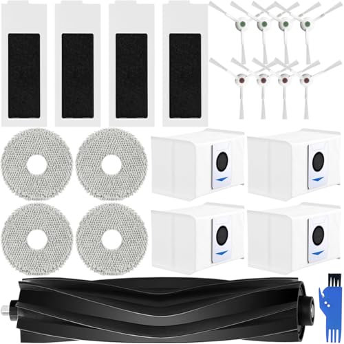 EATBALE Replacement Parts for Ecovacs Deebot T20 Omni / T20e Omni Robot Vacuum Cleaners Main Brush Roller Brush Side Brush Air Filter Dust Bag Mop Cloth Edge Brush Cleaning Tools Accessories Kit