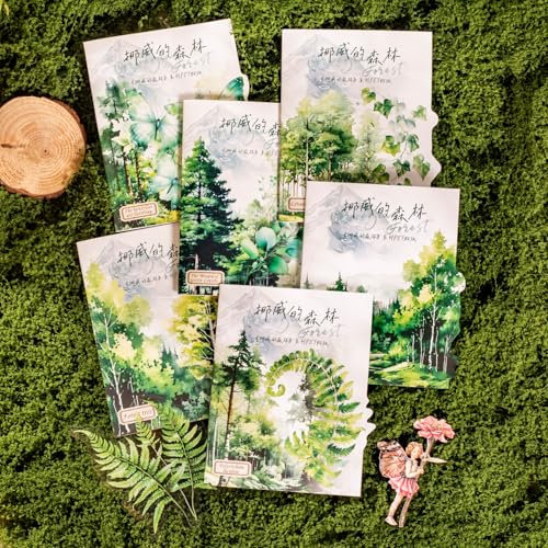 Scrapbooking Zubehör 120Pcs Arpaper Decoration Aesthetic Stickers Set Junk Journal Sticker für DIY Photo Album Journaling Bullet Journal Zubehör(Norwegian Forest)