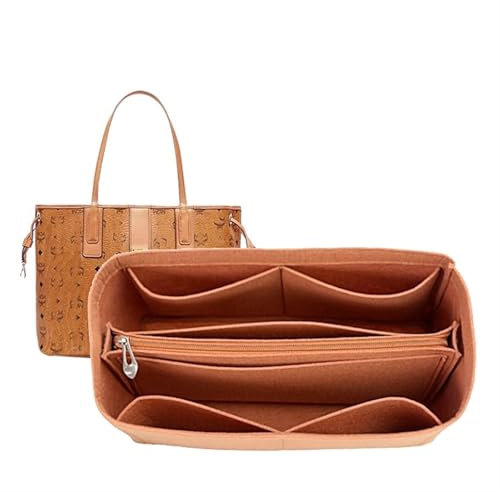 Taschen-Organizer-Einsatz for MCM Liz Tote Bag Tote Liner Bag Organizer(Brown b,M)
