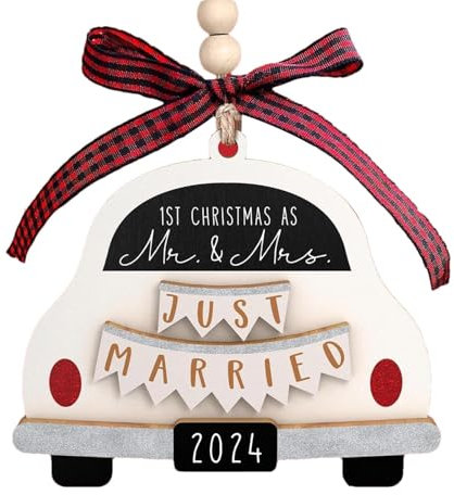 Just Married - Decorazione natalizia per coppie, decorazione natalizia per auto, per la casa
