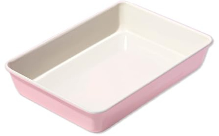 Paris Hilton Nonstick Carbon Steel Bakeware Collection, 13-Inch x 9-Inch Multipurpose Pan, Dishwasher Safe, Made Without PFOA and PFAS, Pink Cream Two-Tone